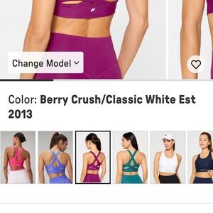 Fabletics Berry Crush and White Activewear Set